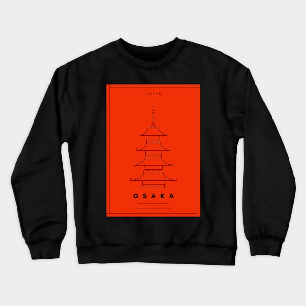 Osaka Minimal Poster Crewneck Sweatshirt by kursatunsal